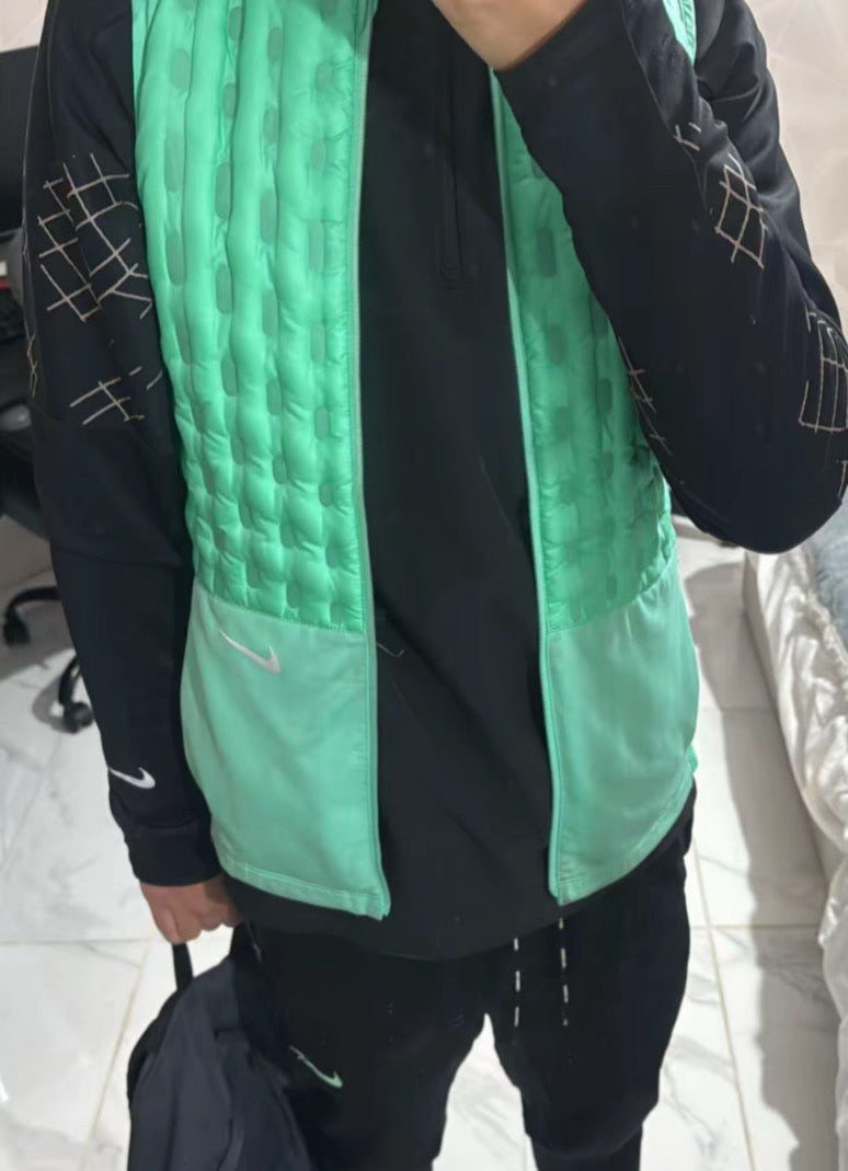 GILET THREMA FIT RUNNING VERT/NOIR