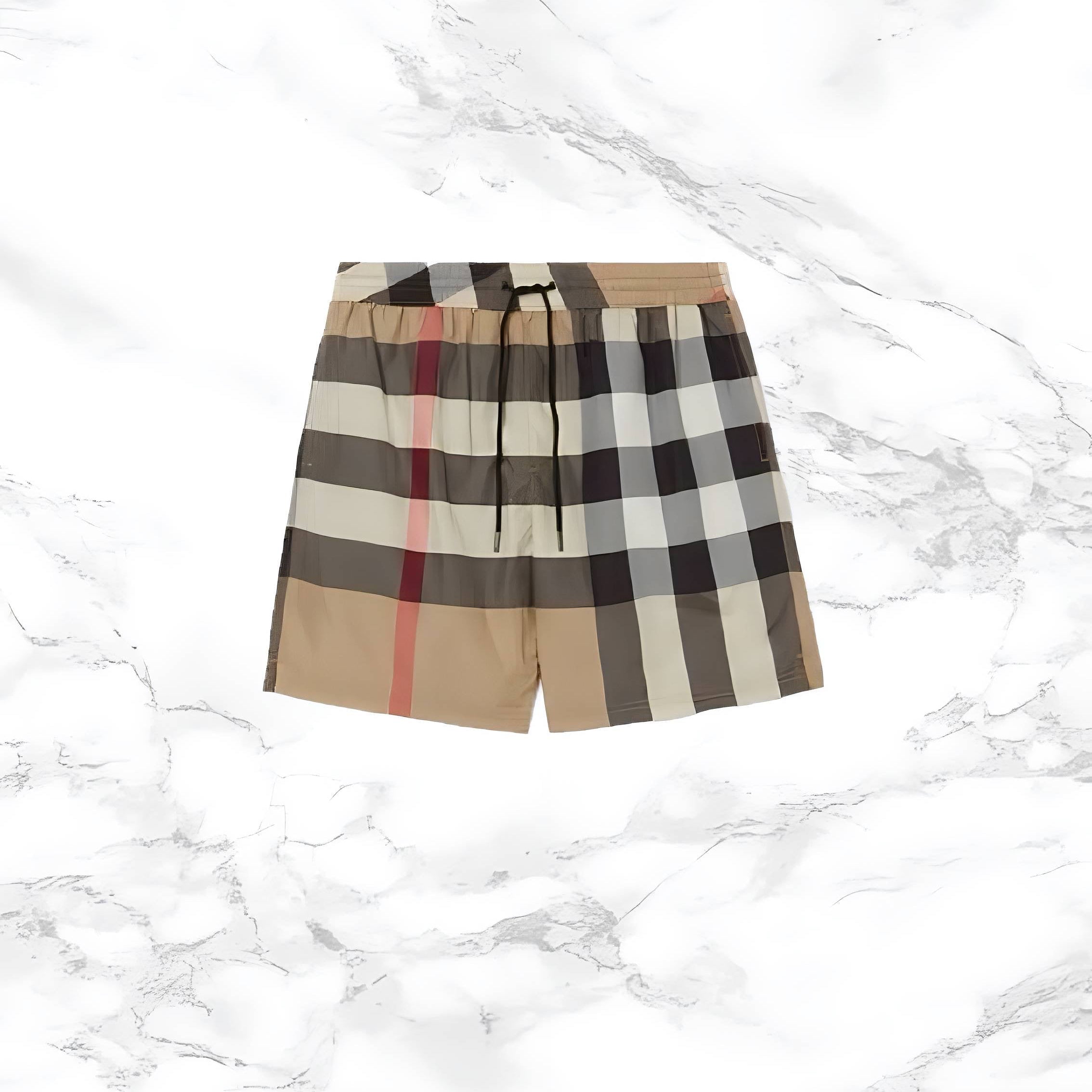 Short Burberry 1.1 Quality 🥇 En Beige et Bleu